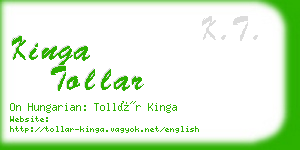 kinga tollar business card